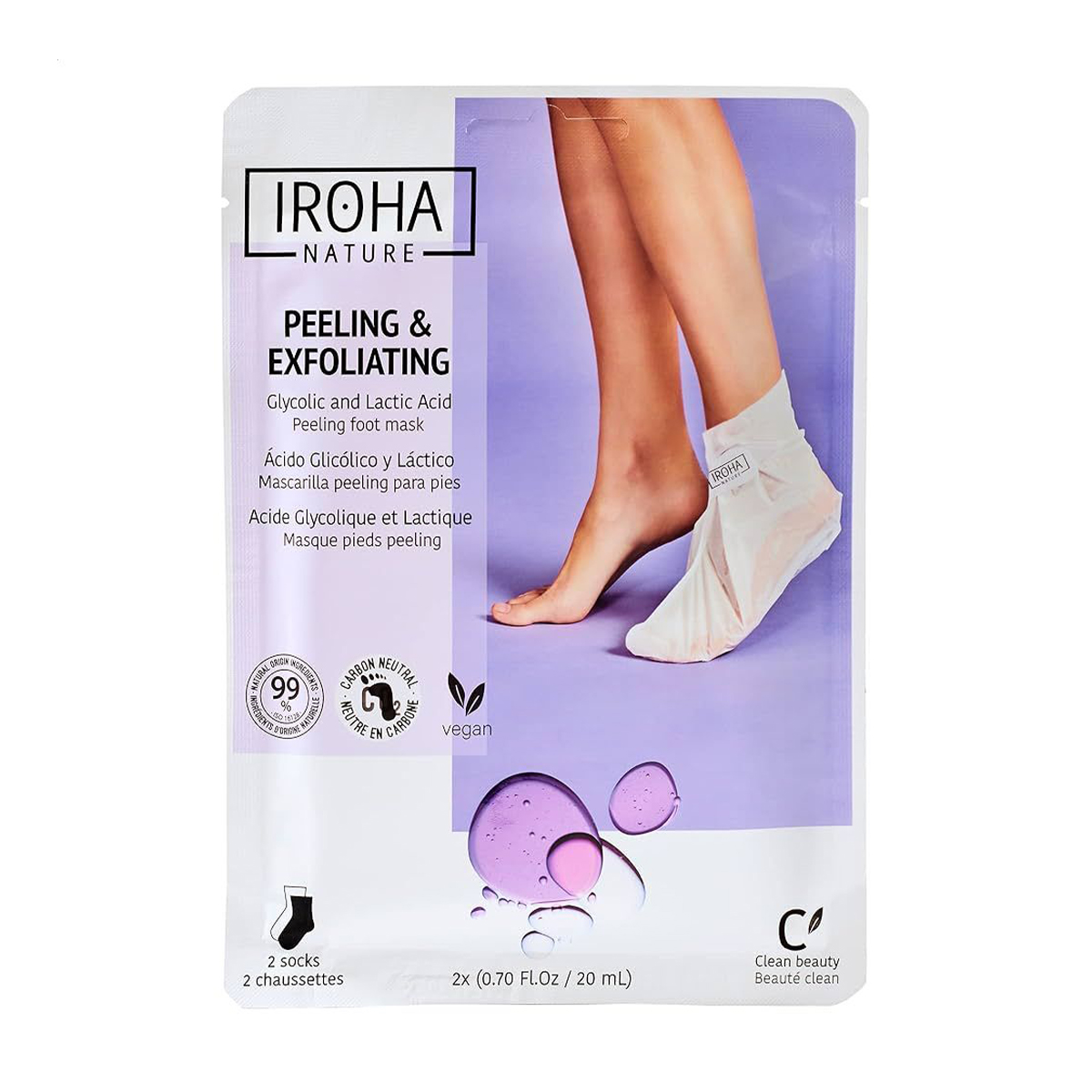 Маска для ніг Iroha Nature Peeling &amp; Exfoliating, 2*20 мл